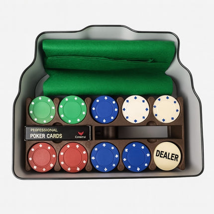 Ποκερ Σετ Chips Texas Holdem 80626 200 Τεμάχια Με Τράπουλα και Dealer Button