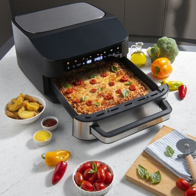 IZZY Ψηφιακή Φριτέζα Αέρος 2 σε 1 με Pizza Oven 7L 2200W, Διπλή Αντίσταση & 8 Προγράμματα IZ-8264, Μαύρη