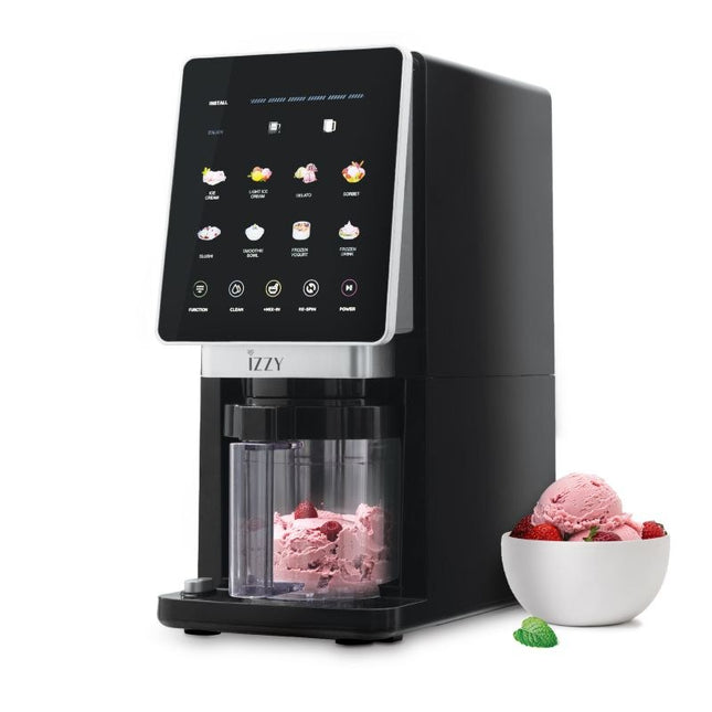 IZZY Italian Gelato Παγωτομηχανή 8 σε 1, 800W με 8 Αυτόματα Προγράμματα & 3 Δοχεία 650ml IZ-2045, Μαύρη