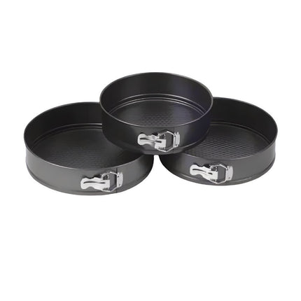 Decakila Σετ 3 Αποσπώμενων Αντικολλητικών Φορμών για Κέικ 18/20/22cm, Μαύρο KMTT078B