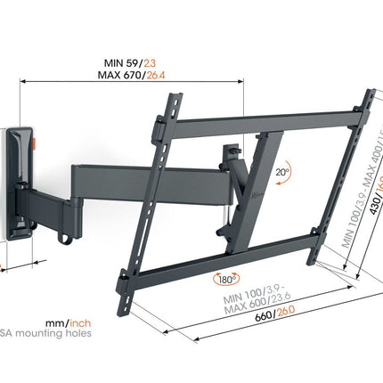 Vogels TVM3643 Turn TV Wall Mount 40-77” Black