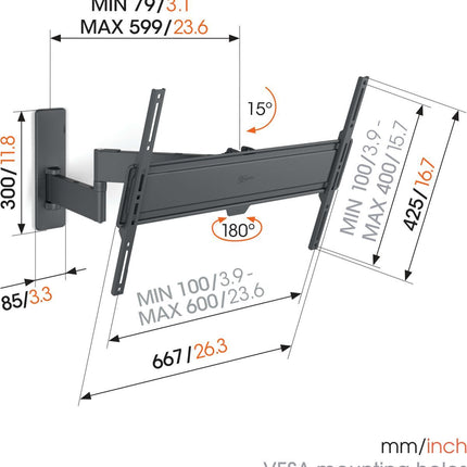 Vogels TVM1643 Turn TV Wall Mount 40-77” Black