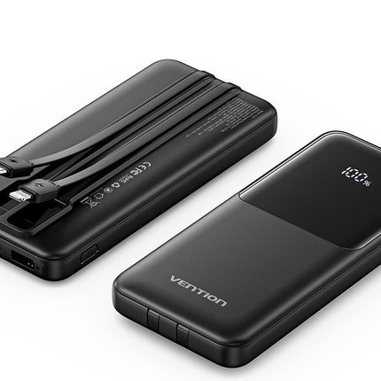 Vention Powerbank 10000mAh 22.5W Built-in USBC+Lighting Black FHOB0