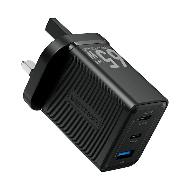 Vention Charger Wall GaN 65W 2xUSBC 1xUSBA Black FERB0-UK