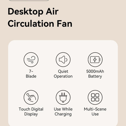 Vention Air Circulation Fan Desktop with Display & Wall Mount PBIH0
