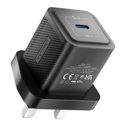 Vention Charger Wall GaN 30W 1xUSBC UK-Plug Mini Black FEZB0-UK