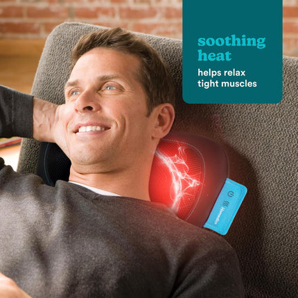 Homedics Massage Pillow Shiatsu, Heat & Rechargeable SP-50H
