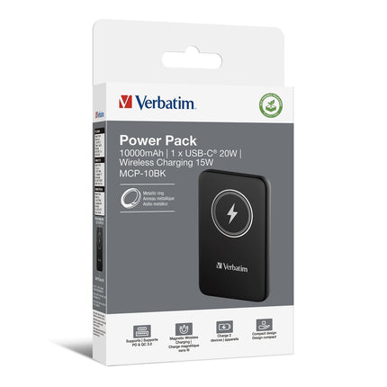 Verbatim Powerbank Wireless Magnetic 10000 Black