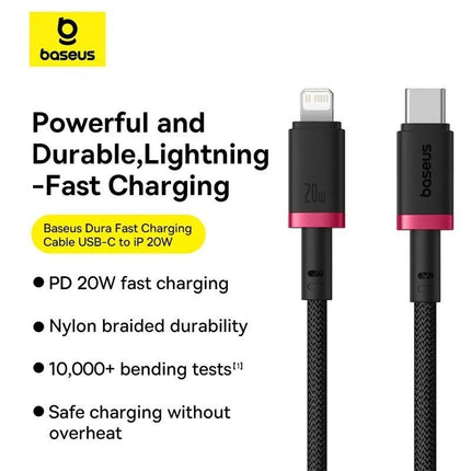 Baseus Cable Lightning to USB-C Dura Series Braided 2.0m Black