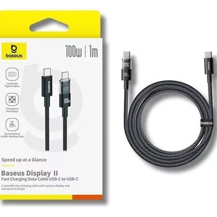 Baseus Cable USB-C to USB-C Display 2 Series Braided 100W 2.0m Black