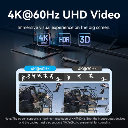 Vention HUB USB-C 1xUSB-C 3.2/USBA3.0/USBA2.0/HDMI 4K60Hz/RJ45/SD/3.5mm/PD TGVHB