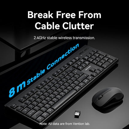 Vention Keyboard and Mouse Combo Wireless Silent Slim Full Size KTZB0-EN