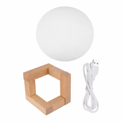 3D Moon Lamp Υγραντήρας & Νυχτερινό Φωτιστικό LED σε Σχήμα Φεγγαριού 14cm με Ξύλινη Βάση
