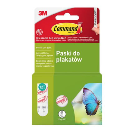 3M Command Αυτοκόλλητες Ταινίες Στήριξης για Αφίσες χωρίς Ζημιές 12 Τεμάχια 3M-7100336865 Λευκό