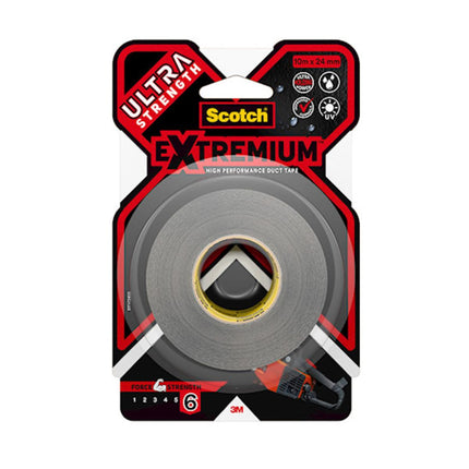 3M Scotch Extremium Ultra Ενισχυμένη Κολλητική Ταινία Υψηλής Αντοχής 24mm×10m 3M-696624 Μαύρο