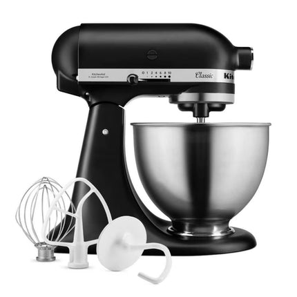 KitchenAid Classic Μίξερ 275W 4.3L με Κινούμενη Κεφαλή, 10 Ταχύτητες και Πλανητική Κίνηση Ανάμειξης 5K45SSBBM Matte Black