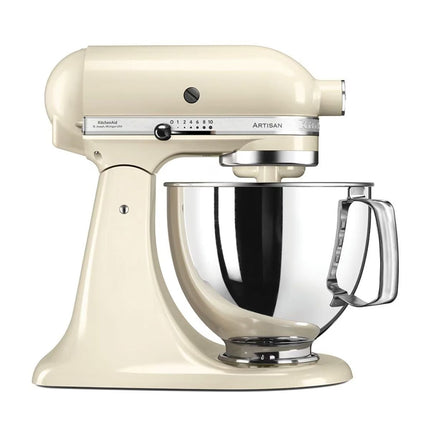 KitchenAid Artisan Μίξερ Tilt-Head 4.7L 300W με Πλανητική Κίνηση, 10 Ταχύτητες και Ανοξείδωτο Μπολ 5KSM125BAC Almond Cream
