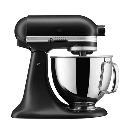 KitchenAid Artisan Μίξερ Tilt-Head 4.7L 300W με 10 Ταχύτητες, Πλανητική Κίνηση και Ανοξείδωτο Μπολ 5KSM125BBM Matte Black