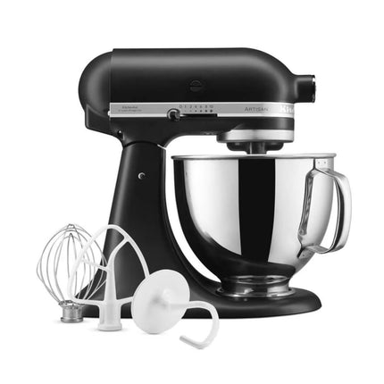 KitchenAid Artisan Μίξερ Tilt-Head 4.7L 300W με 10 Ταχύτητες, Πλανητική Κίνηση και Ανοξείδωτο Μπολ 5KSM125BBM Matte Black