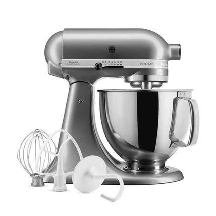 KitchenAid Artisan Μίξερ Tilt-Head 4.7L 300W με Πλανητική Κίνηση, 10 Ταχύτητες και Ανοξείδωτο Μπολ 5KSM125BCU Contour Silver
