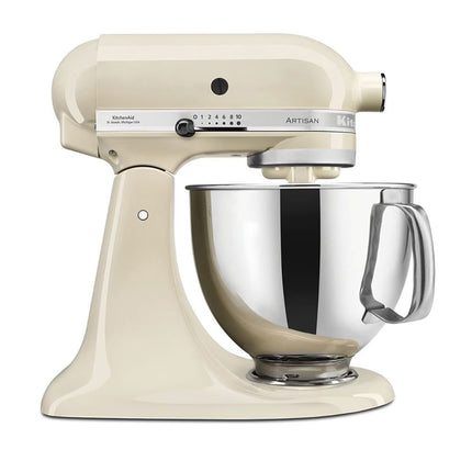 KitchenAid Artisan Μίξερ Tilt-Head 4.8L 300W με 2 Ανοξείδωτα Μπολ και Extra Αξεσουάρ 5KSM175PSBAC Almond Cream