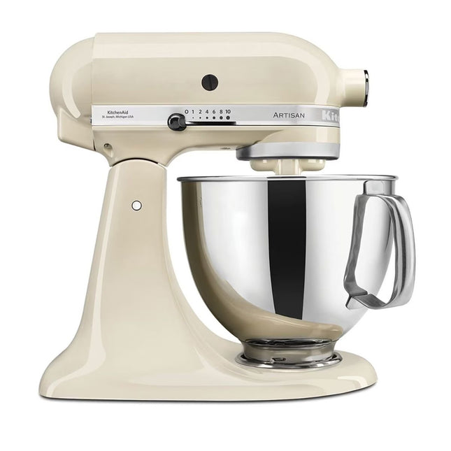 KitchenAid Artisan Μίξερ Tilt-Head 4.8L 300W με 2 Ανοξείδωτα Μπολ και Extra Αξεσουάρ 5KSM175PSBAC Almond Cream