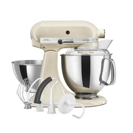 KitchenAid Artisan Μίξερ Tilt-Head 4.8L 300W με 2 Ανοξείδωτα Μπολ και Extra Αξεσουάρ 5KSM175PSBAC Almond Cream