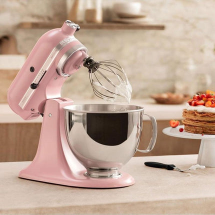 KitchenAid Artisan Μίξερ Tilt-Head 4.8L 300W με 2 Ανοξείδωτα Μπολ και Extra Αξεσουάρ 5KSM175PSBDR Dried Rose