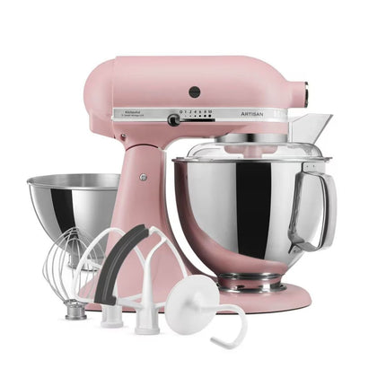 KitchenAid Artisan Μίξερ Tilt-Head 4.8L 300W με 2 Ανοξείδωτα Μπολ και Extra Αξεσουάρ 5KSM175PSBDR Dried Rose