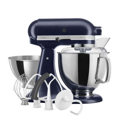 KitchenAid Artisan Μίξερ Tilt-Head 4.8L 300W με 2 Ανοξείδωτα Μπολ και Extra Αξεσουάρ 5KSM175PSBIB Ink Blue