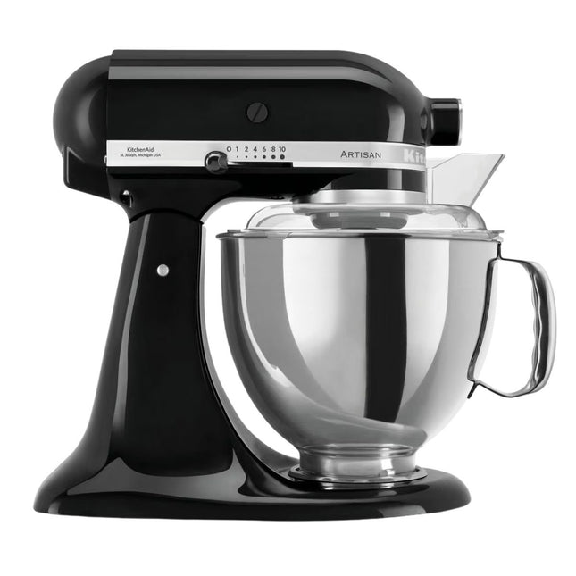 KitchenAid Artisan Μίξερ Tilt-Head 4.8L 300W με 2 Ανοξείδωτα Μπολ και Extra Αξεσουάρ 5KSM175PSBOB Onyx Black