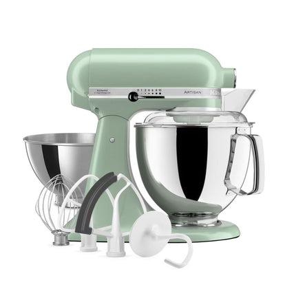 KitchenAid Artisan Μίξερ Tilt-Head 4.8L 300W με 2 Ανοξείδωτα Μπολ και Extra Αξεσουάρ 5KSM175PSBPT Pistachio