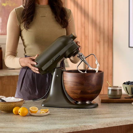 KitchenAid Artisan Μίξερ Tilt-Head 4.7L με Πλανητική Κίνηση, 10 Ταχύτητες και Μπολ από Ξύλο Καρυδιάς 5KSM180WSBEG Evergreen