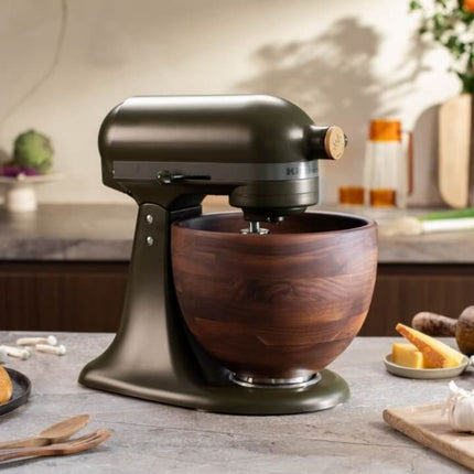 KitchenAid Artisan Μίξερ Tilt-Head 4.7L με Πλανητική Κίνηση, 10 Ταχύτητες και Μπολ από Ξύλο Καρυδιάς 5KSM180WSBEG Evergreen