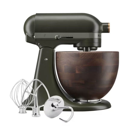 KitchenAid Artisan Μίξερ Tilt-Head 4.7L με Πλανητική Κίνηση, 10 Ταχύτητες και Μπολ από Ξύλο Καρυδιάς 5KSM180WSBEG Evergreen