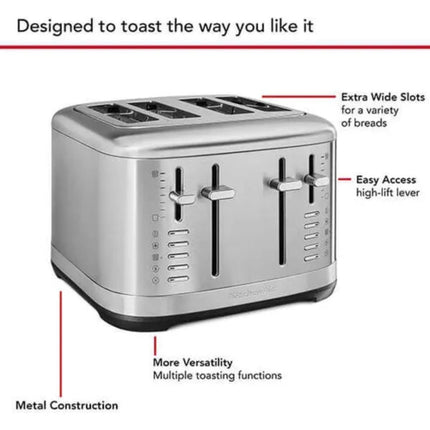KitchenAid Φρυγανιέρα 4 Θέσεων με Χειροκίνητο Έλεγχο 5KMT4109BSX Inox