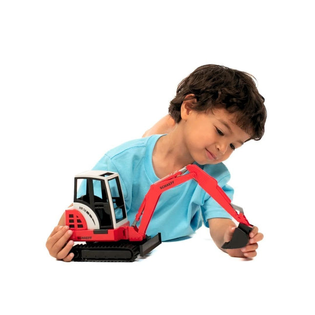 BRUDER 02432  Schaeff HR16 Mini Εκσκαφέας με Πλήρως Λειτουργικό Βραχίονα, Περιστρεφόμενη Καμπίνα 360°, Ρυθμιζόμενη Λεπίδα & Αποσπώμενος Κουβάς