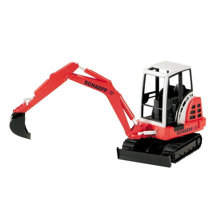 BRUDER 02432  Schaeff HR16 Mini Εκσκαφέας με Πλήρως Λειτουργικό Βραχίονα, Περιστρεφόμενη Καμπίνα 360°, Ρυθμιζόμενη Λεπίδα & Αποσπώμενος Κουβάς