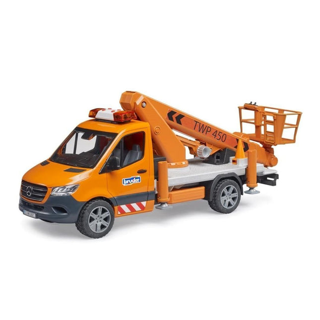 BRUDER 02679 MB Sprinter με Πλατφόρμα Εργασίας & Ήχο, Φωτεινή Μονάδα, Ρεαλιστικό Παιχνίδι Τεχνικής Υποστήριξης