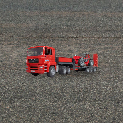 BRUDER 02774 Man TGA Φορτηγό με Ρυμουλκούμενο και Τηλεσκοπικό Ανυψωτικό με Φορτωτή Manitou Απόλυτη Δράση Κατασκευών