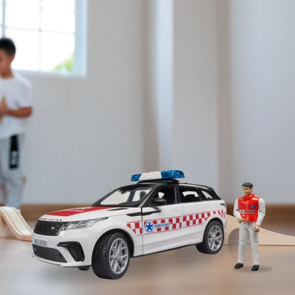 BRUDER 02885 Range Rover Velar Όχημα Επειγόντων με Οδηγό Άμεση Ανταπόκριση σε Κάθε Κλήση!