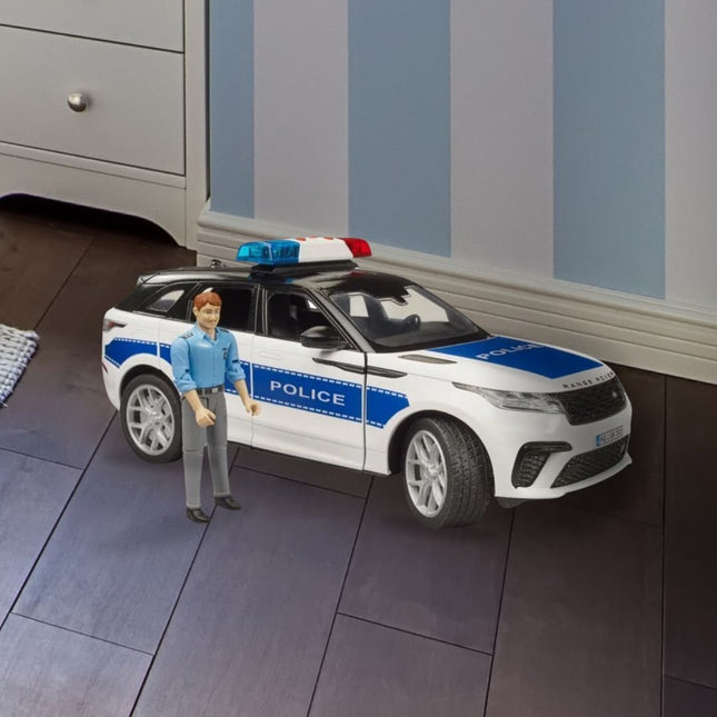 BRUDER 02890 Αστυνομικό Όχημα Range Rover Velar με Φιγούρα Αστυνομικού Δράση & Επιβολή του Νόμου!
