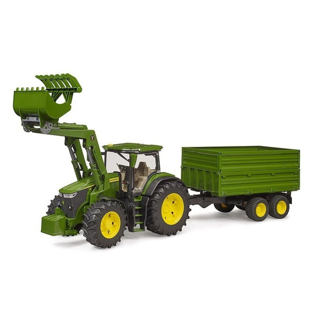 BRUDER 03155 John Deere 7R 350 με Φορτωτή & Ρυμουλκούμενο Ανατροπής Ρεαλιστικό Αγροτικό Παιχνίδι για Μικρούς Αγρότες