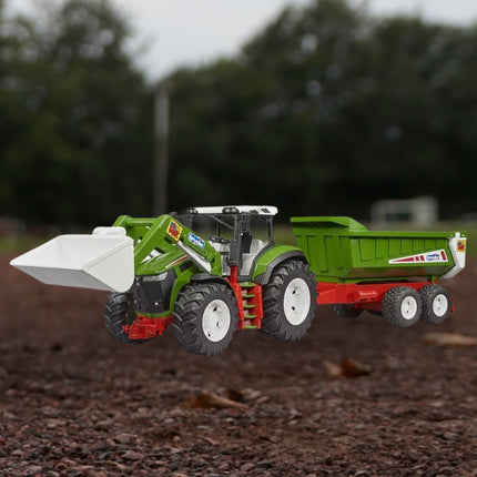 BRUDER Roadmax 03452 Τρακτέρ με Μπροστινό Φορτωτή & Πίσω Ανατρεπόμενη Καρότσα Ιδανικό για Δημιουργικό Παιχνίδι Κατασκευών