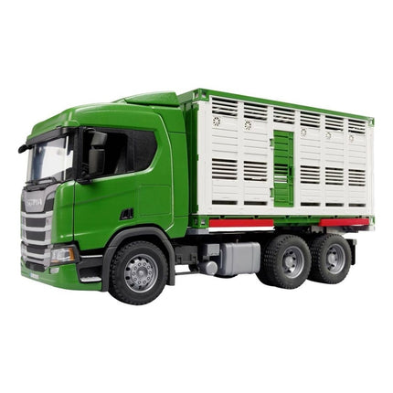 BRUDER 03548 SCANIA Super 560R Φορτηγό Μεταφοράς Ζώων με Ζώο Ρεαλισμός και Παιχνίδι Αγροτικής Ζωής