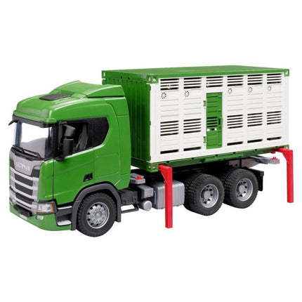 BRUDER 03548 SCANIA Super 560R Φορτηγό Μεταφοράς Ζώων με Ζώο Ρεαλισμός και Παιχνίδι Αγροτικής Ζωής