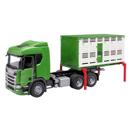 BRUDER 03548 SCANIA Super 560R Φορτηγό Μεταφοράς Ζώων με Ζώο Ρεαλισμός και Παιχνίδι Αγροτικής Ζωής