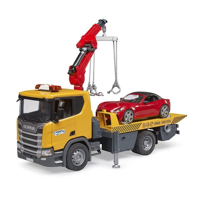 BRUDER 03552 SCANIA Super 560R Όχημα Οδικής Βοήθειας με Roadster & Ήχο, Φωτεινή Μονάδα, Ρεαλιστική Δράση Διάσωσης στον Δρόμο