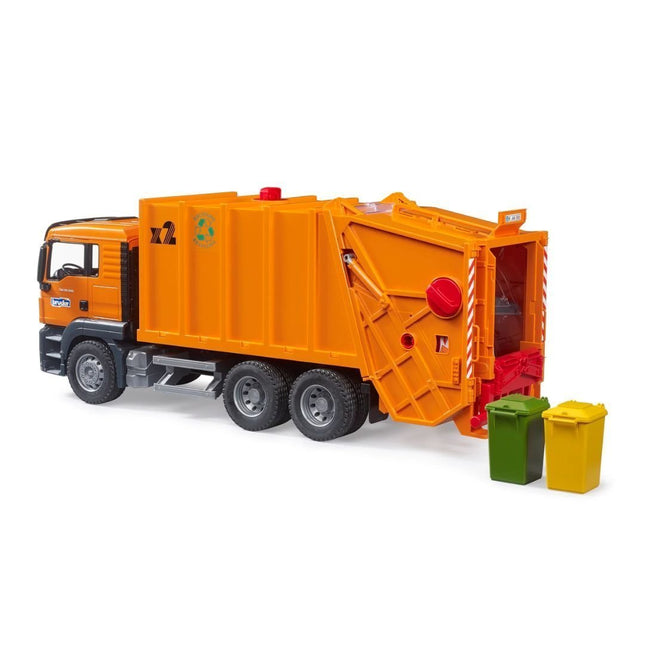 BRUDER 03760 MAN TGS Απορριμματοφόρο Χρώμα Πορτοκαλί Ρεαλιστική Λειτουργία & Εκπαιδευτική Διασκέδαση
