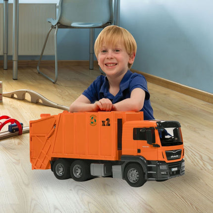 BRUDER 03760 MAN TGS Απορριμματοφόρο Χρώμα Πορτοκαλί Ρεαλιστική Λειτουργία & Εκπαιδευτική Διασκέδαση